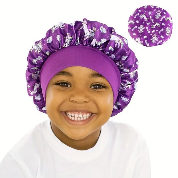 Other - 1pc Unicorn Cartoon Children's Colorful Sleeping Hat, Baby Hair Protection Hat